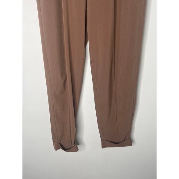Athleta Cardiff Pant Rustic Beige Waist Tie Straight Leg Women's Size 10T - Picture 5 of 11